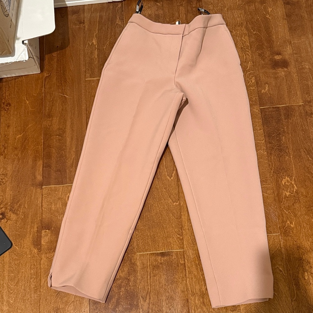 Topshop Straight-Leg High-Rise Pants in Dusty Pink